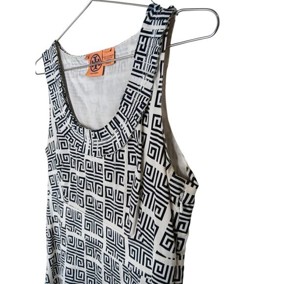 Tory Burch Dress Sz 4 Black White Geometric Print Sleeveless Cotton - Picture 6 of 16